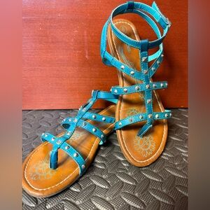 💚Women's Turquoise Studded Gladiator Sandals